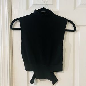 LAST CHANCE ✨ NWT Zara fine rib knit mock neck tank with cut outs